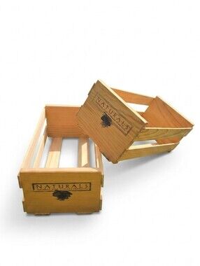 Set of 2 Naturals Natural Pine Storage Products Wooden Crates